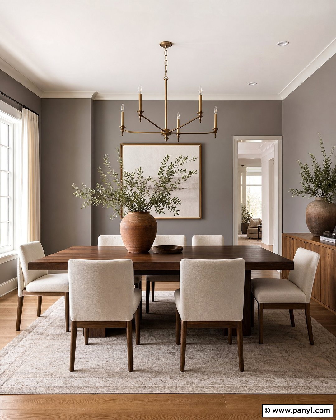 Worldly Gray Dining Room - 20 Popular Gray Wall Colors