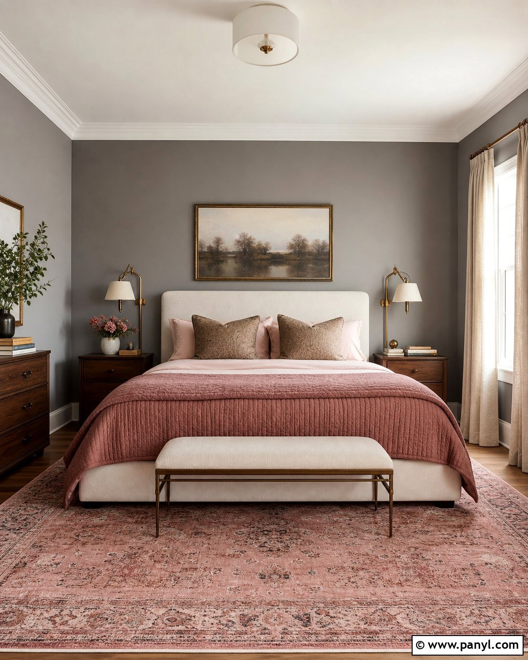 Worsted Bedroom With Pink Decor - 25 worsted farrow and ball ideas