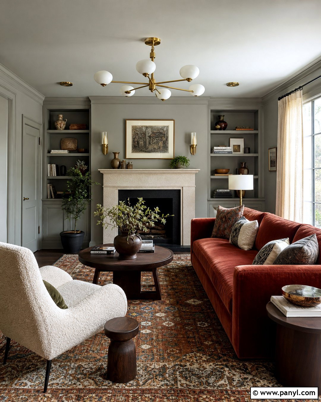 Worsted Color Drenched Living Room - 25 worsted farrow and ball ideas