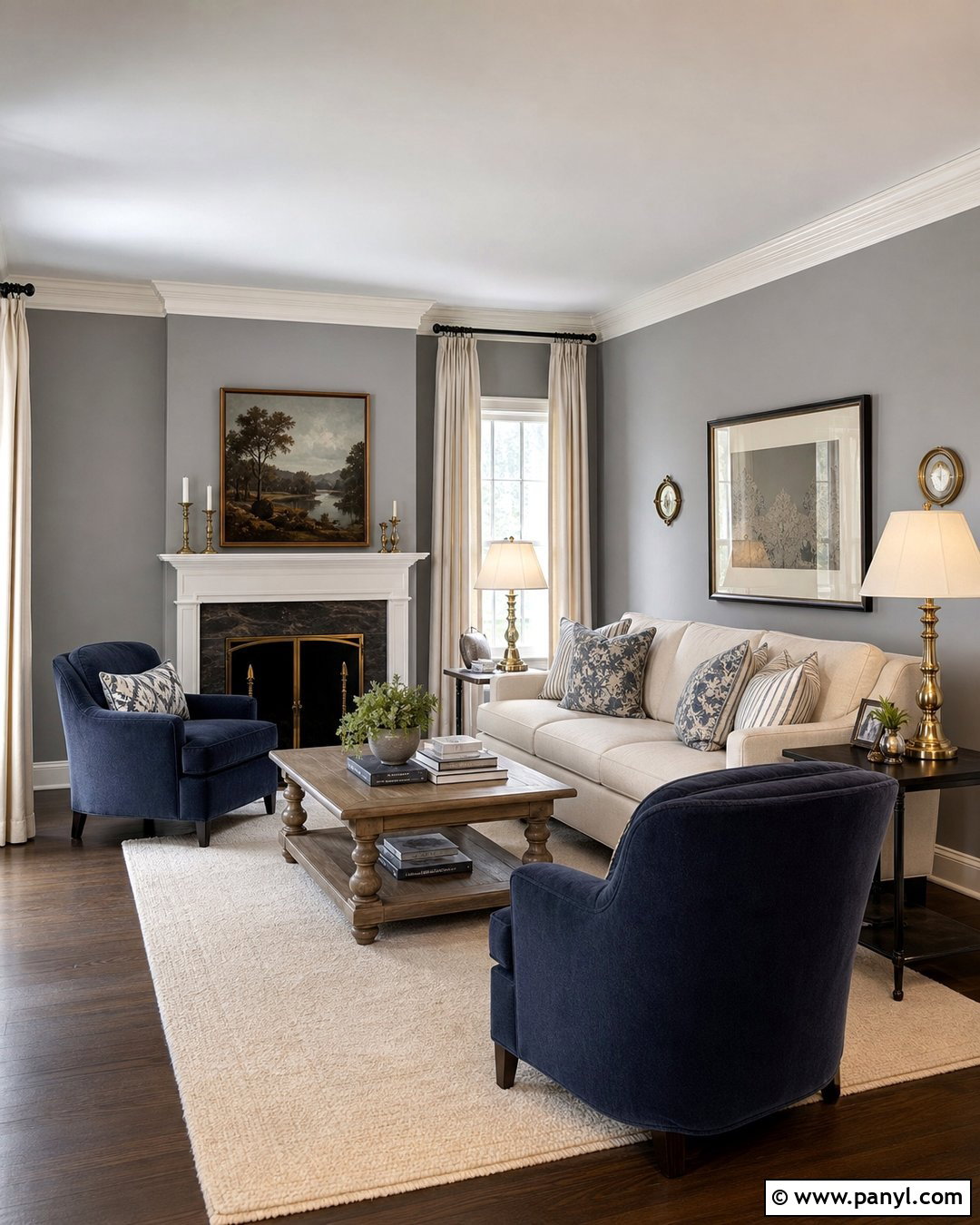 Worsted Living Room With Ammonite Trim - 25 worsted farrow and ball ideas
