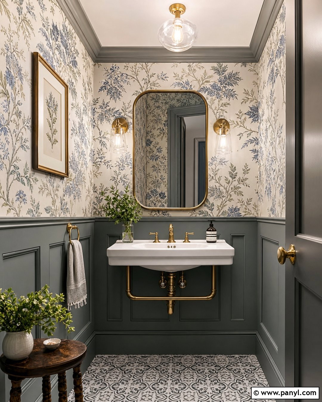 Worsted Powder Room With Wallpaper - 25 worsted farrow and ball ideas