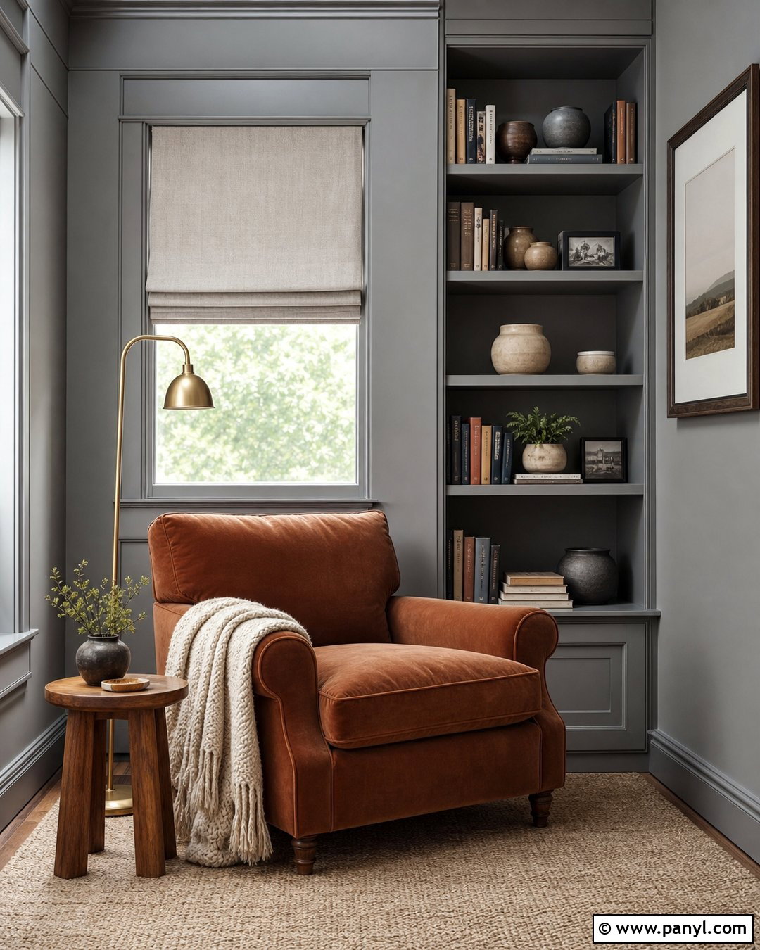 Worsted Reading Nook With Rust Accents - 25 worsted farrow and ball ideas