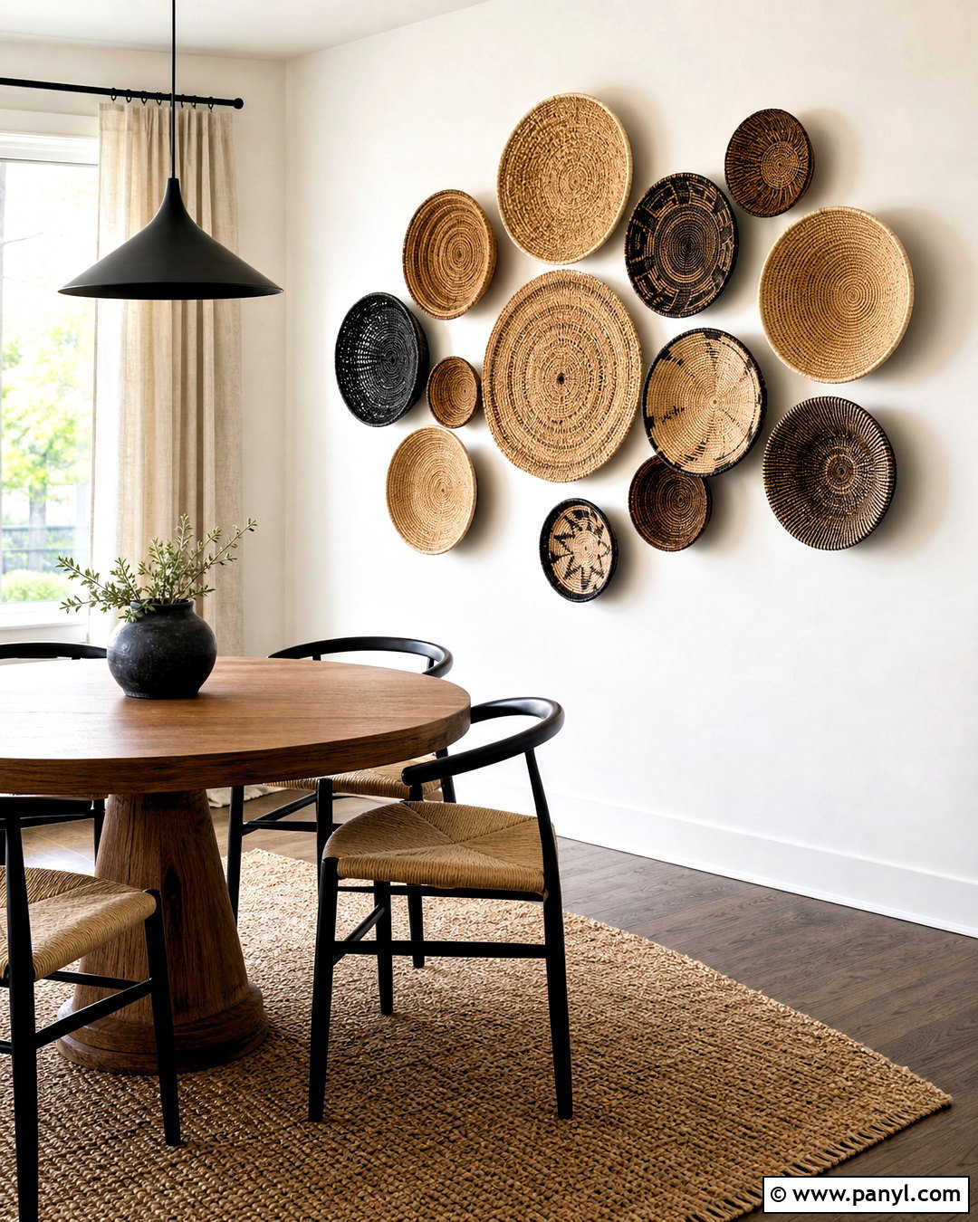 Woven Basket Wall - 20 white wall decor ideas