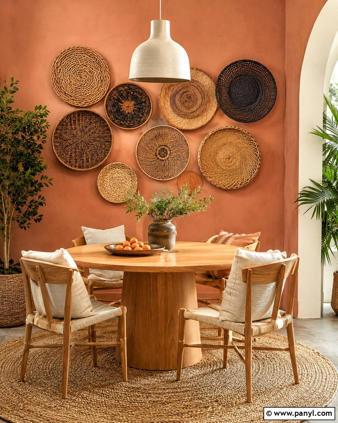 Woven Basket Wall - 20 decorative wall design ideas