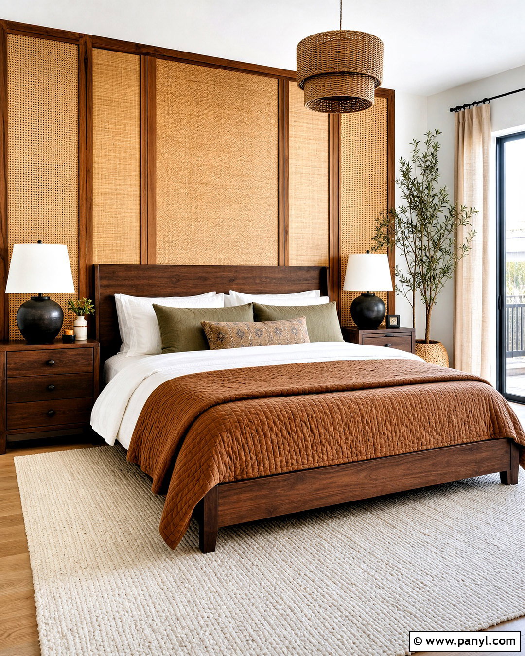 Woven Panel Bedroom Wall - 20 statement wall bedroom ideas