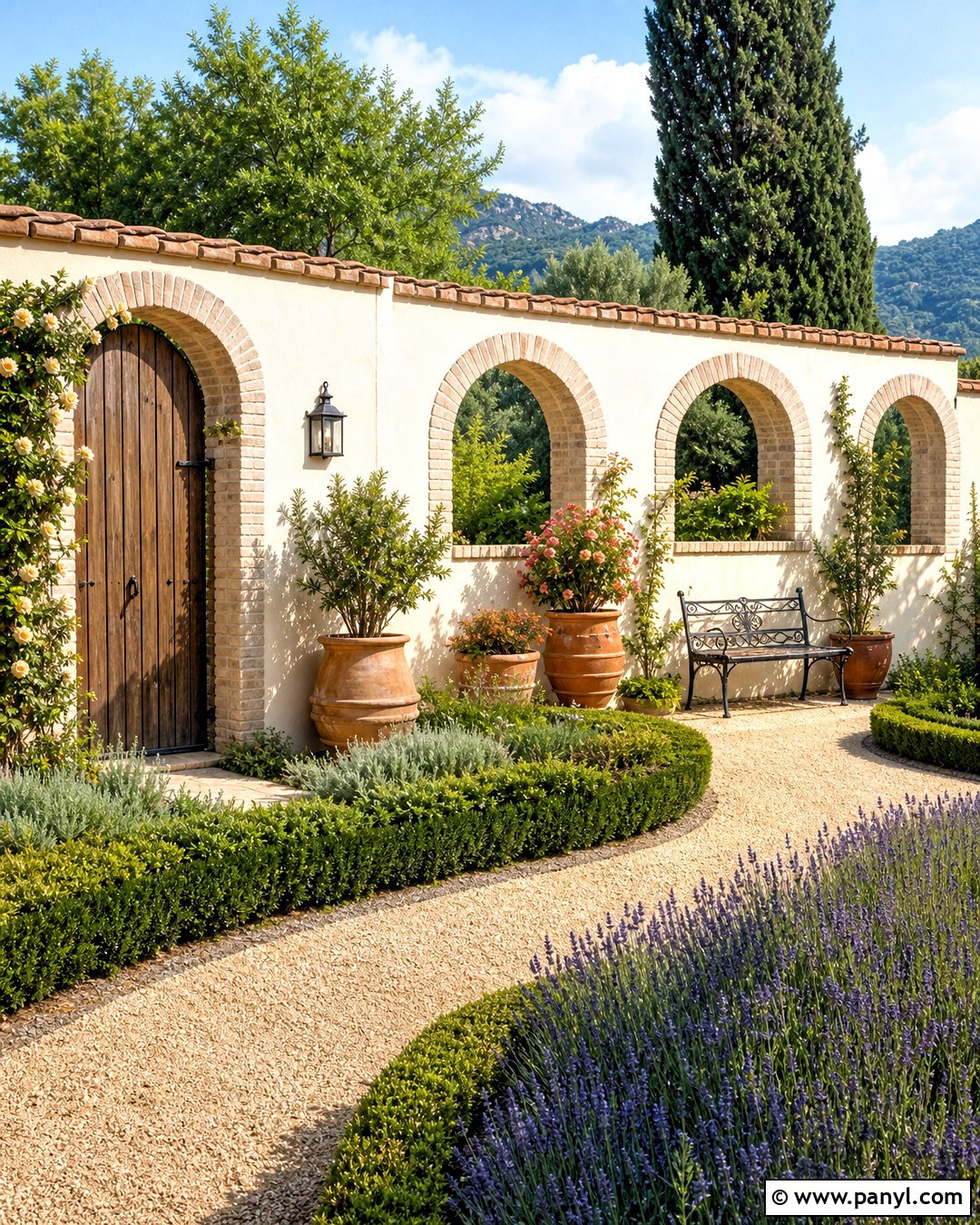 Yard Wall With Arched Openings - 20 yard wall design ideas