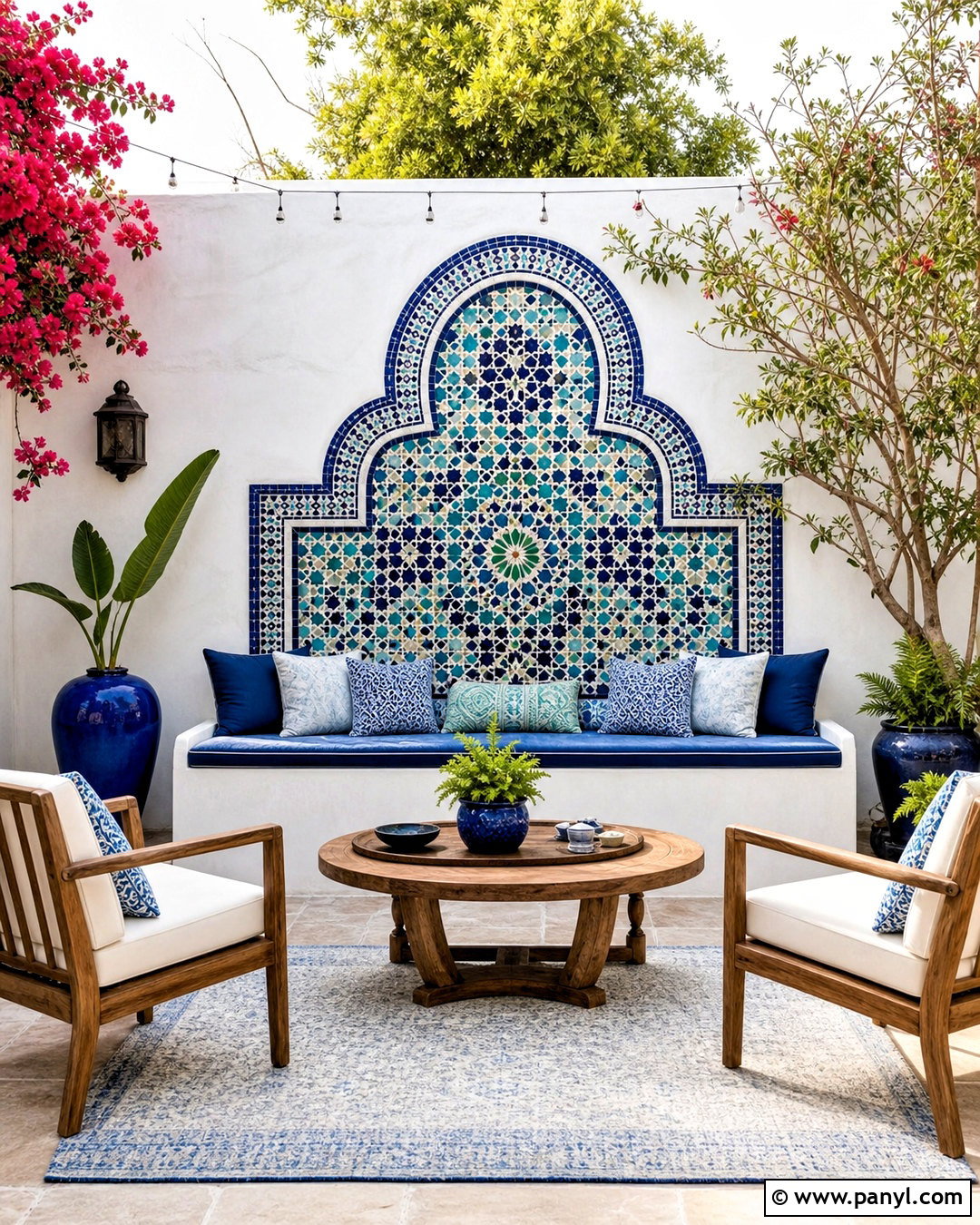 Yard Wall With Mosaic Tile - 20 yard wall design ideas