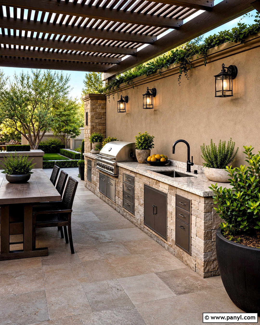 Yard Wall With Outdoor Kitchen - 20 yard wall design ideas