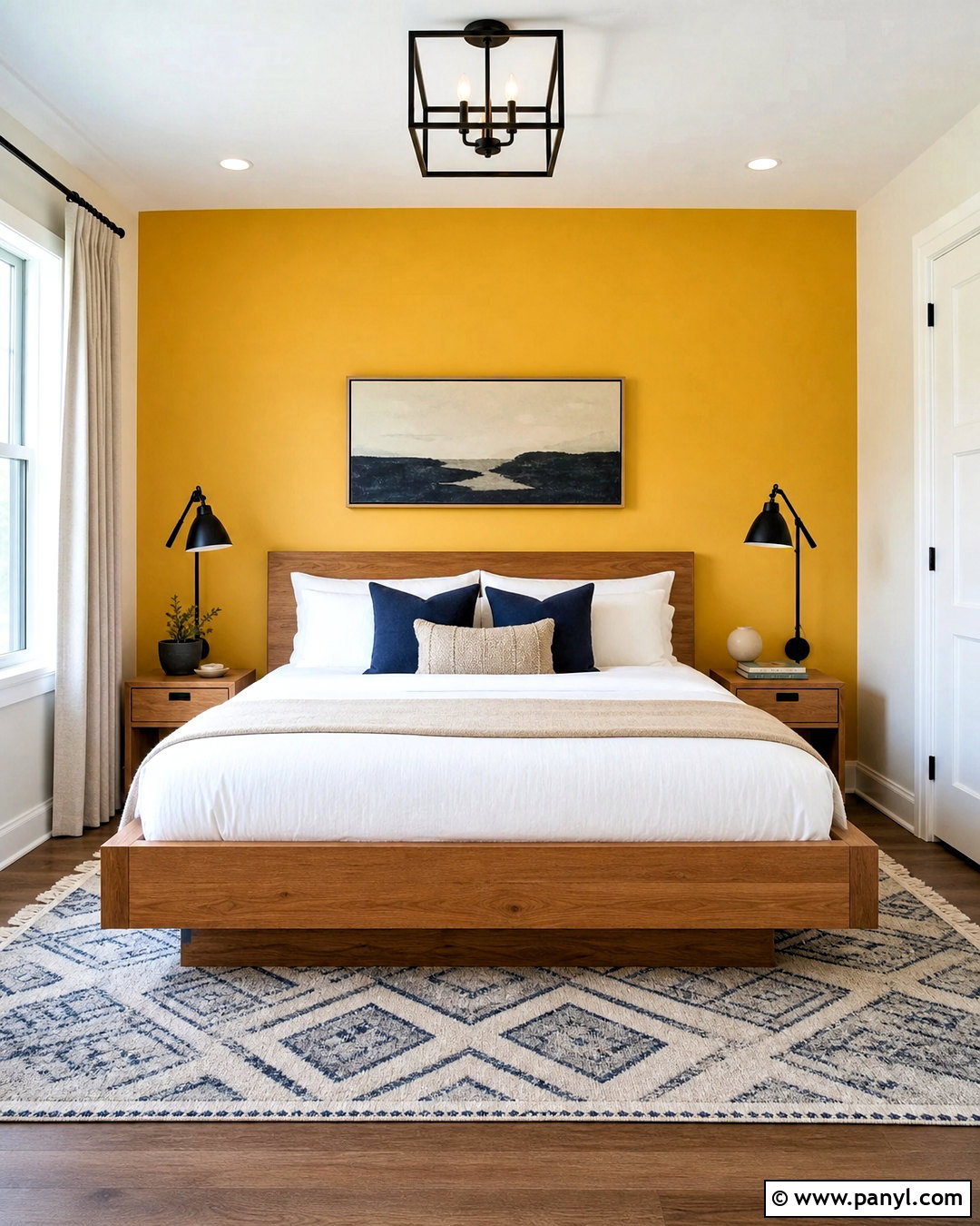 Yellow Accent Wall Bedroom - 20 yellow room ideas