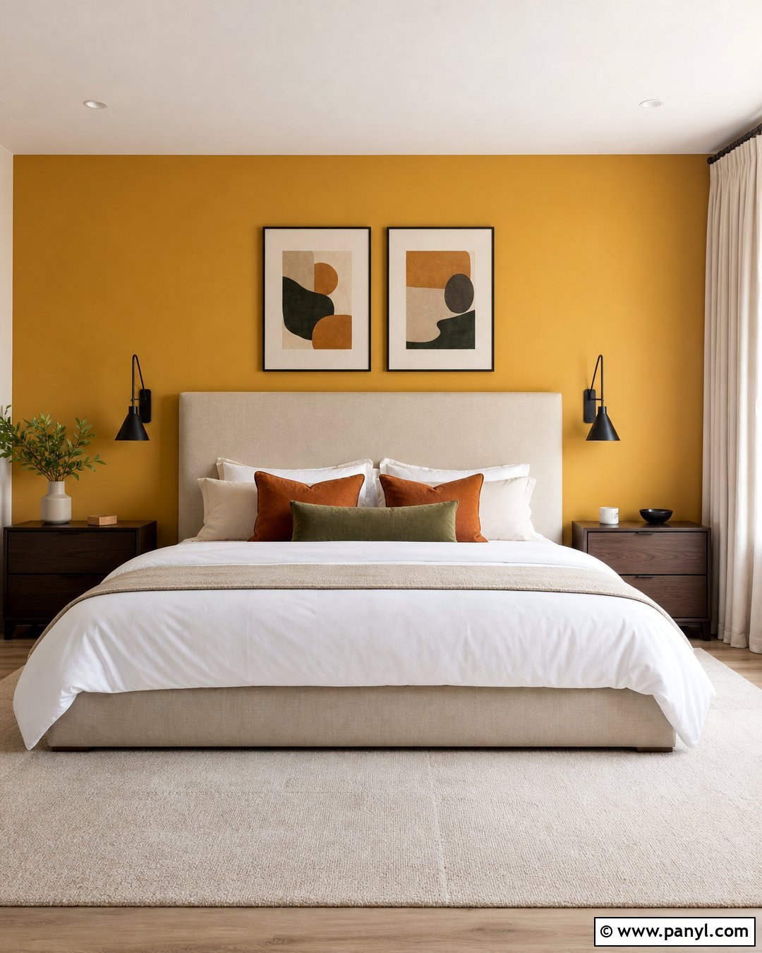 Yellow Accent Wall Behind Bed - 20 Contemporary Yellow Accent Wall Ideas
