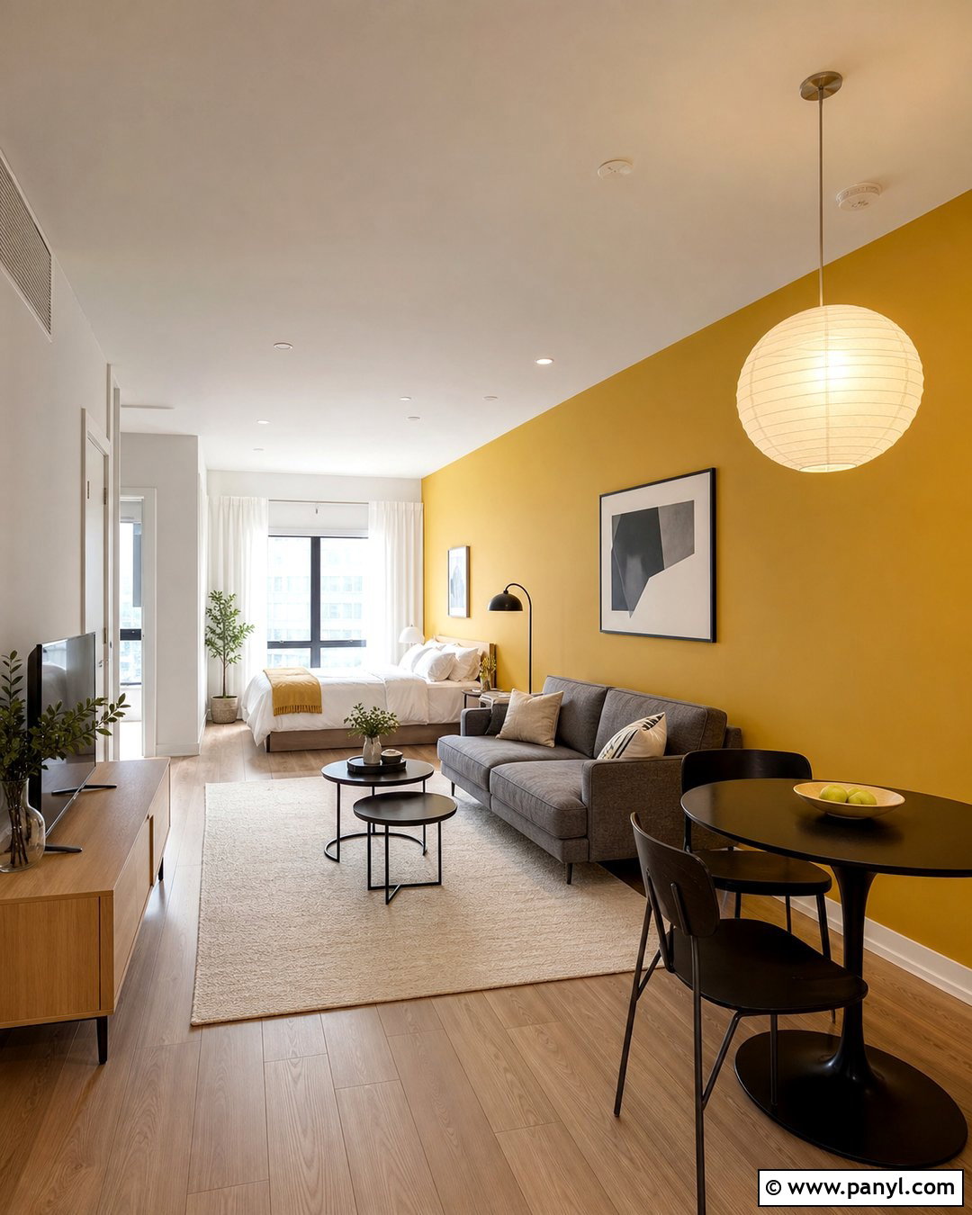 Yellow Accent Wall Minimalist Studio - 20 Empty Room With Yellow Accent Wall Ideas