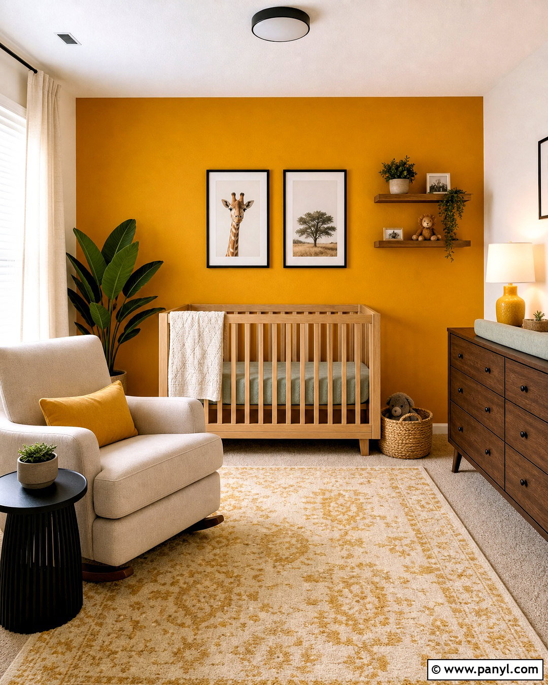 Yellow Accent Wall Nursery - 20 yellow nursery ideas