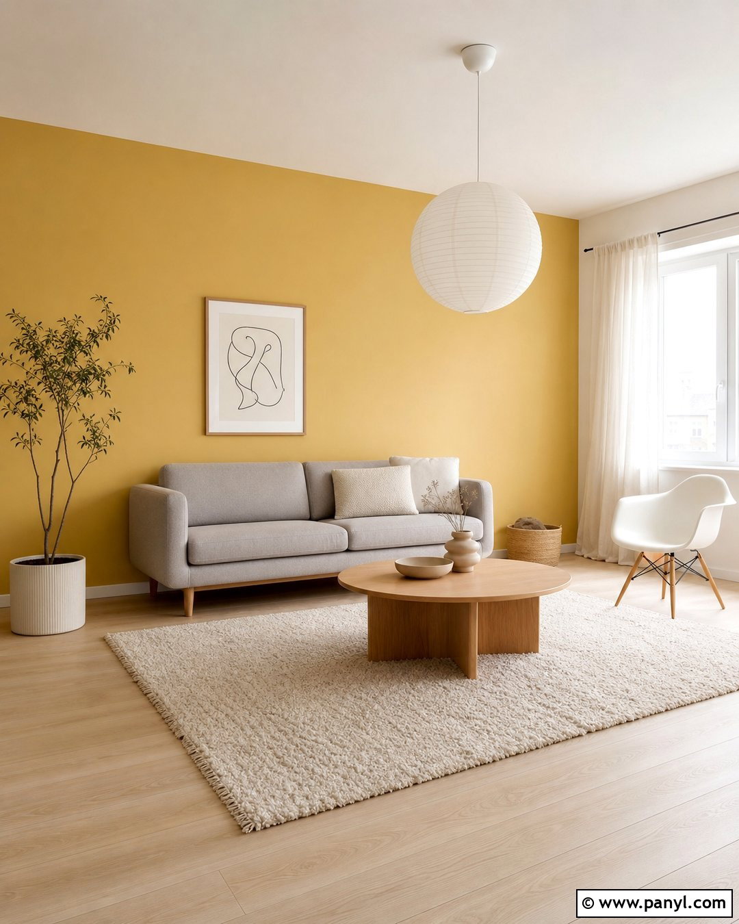 Yellow Accent Wall Scandinavian Room - 20 Empty Room With Yellow Accent Wall Ideas