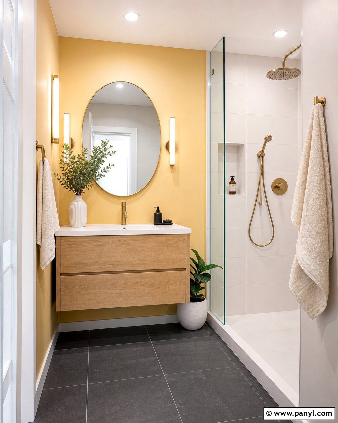 Yellow Accent Wall Small Bathroom - 20 Contemporary Yellow Accent Wall Ideas