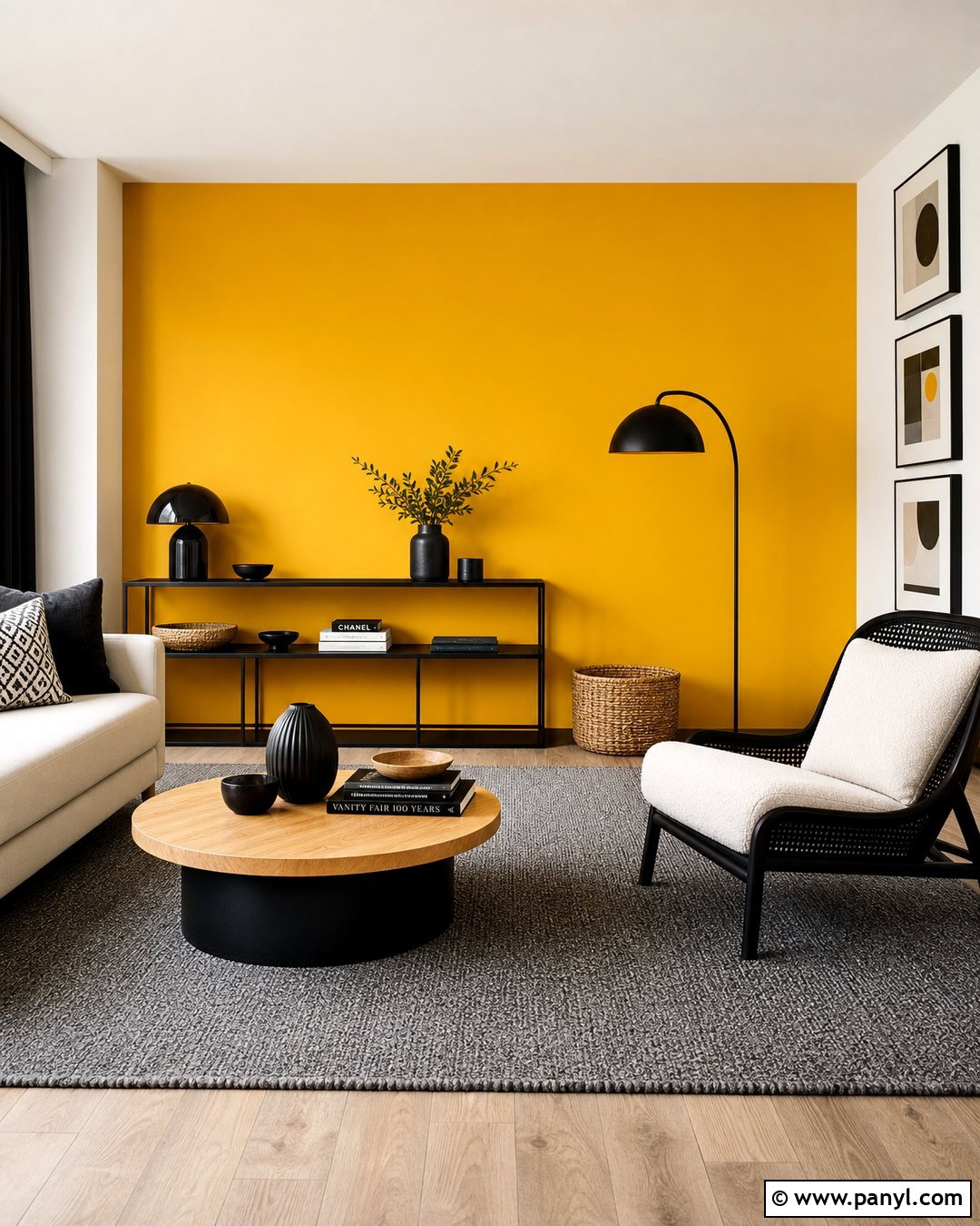 Yellow Accent Wall With Black Accents - 20 Empty Room With Yellow Accent Wall Ideas