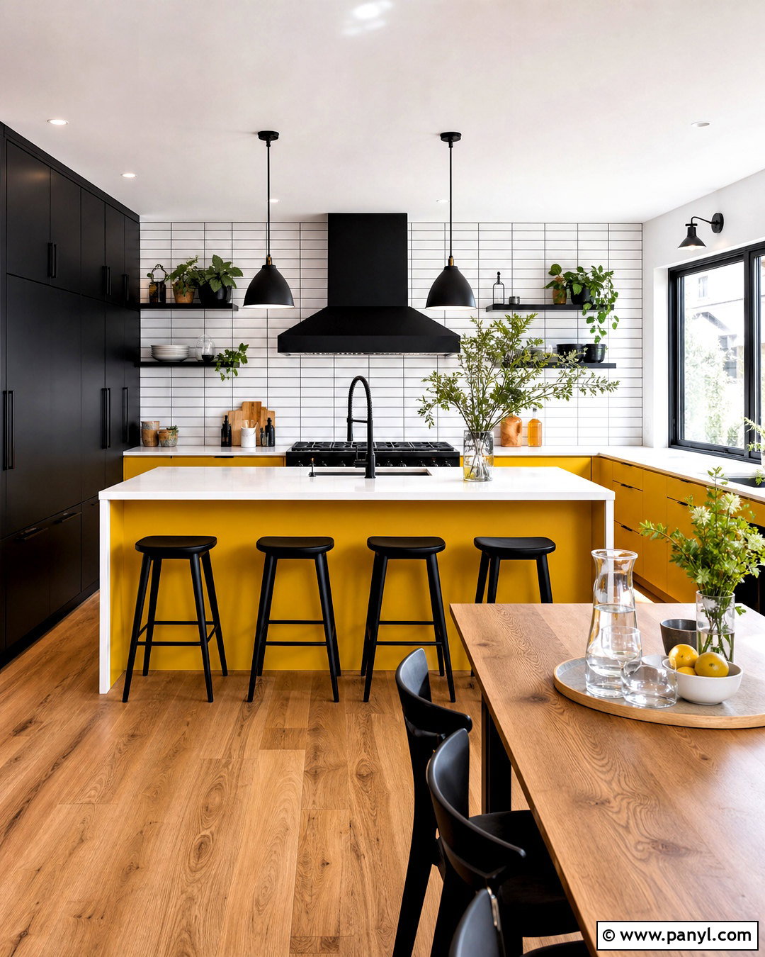 Yellow And Black Kitchen - 20 yellow kitchen decor ideas