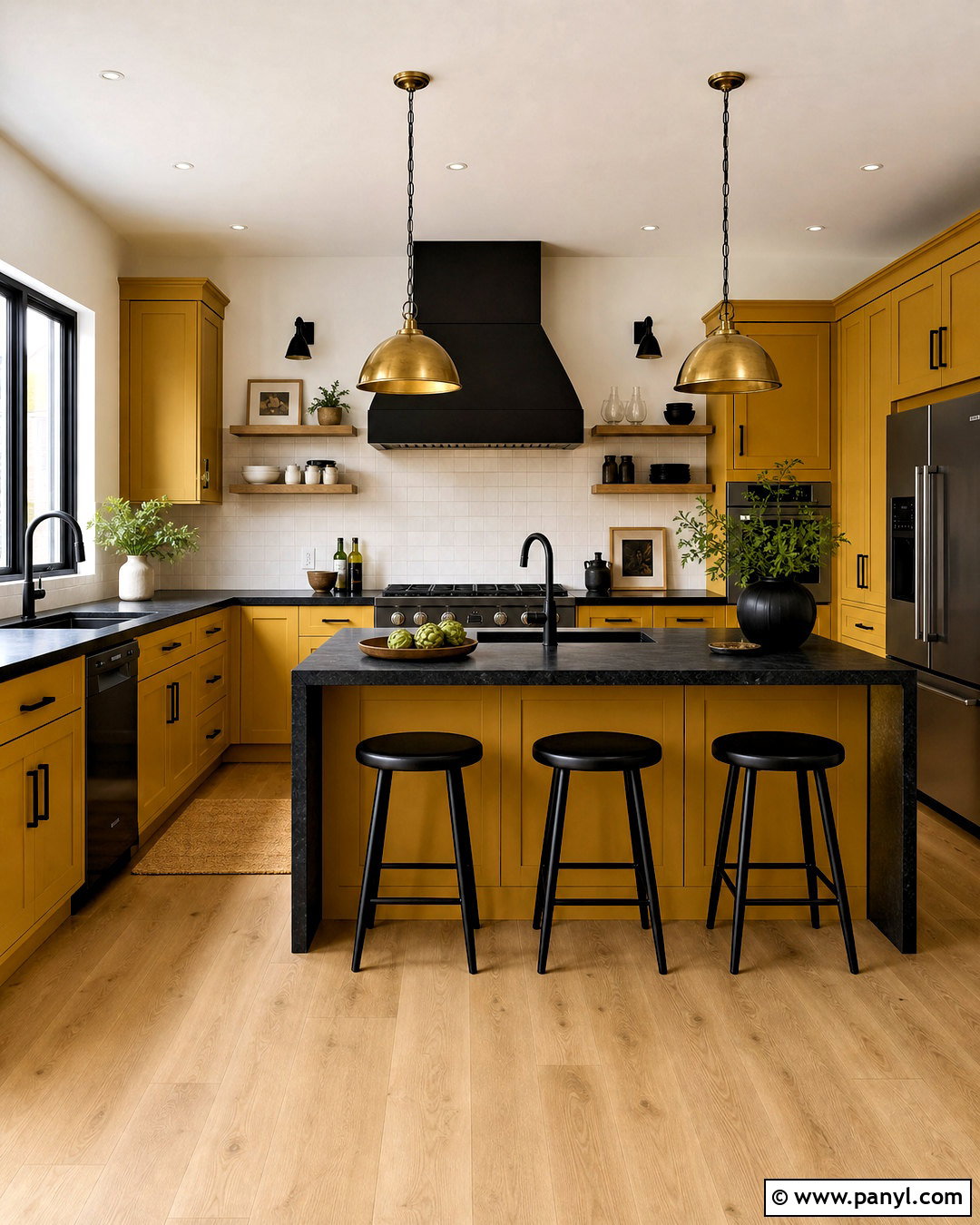 Yellow And Black Kitchen - 20 yellow kitchen ideas
