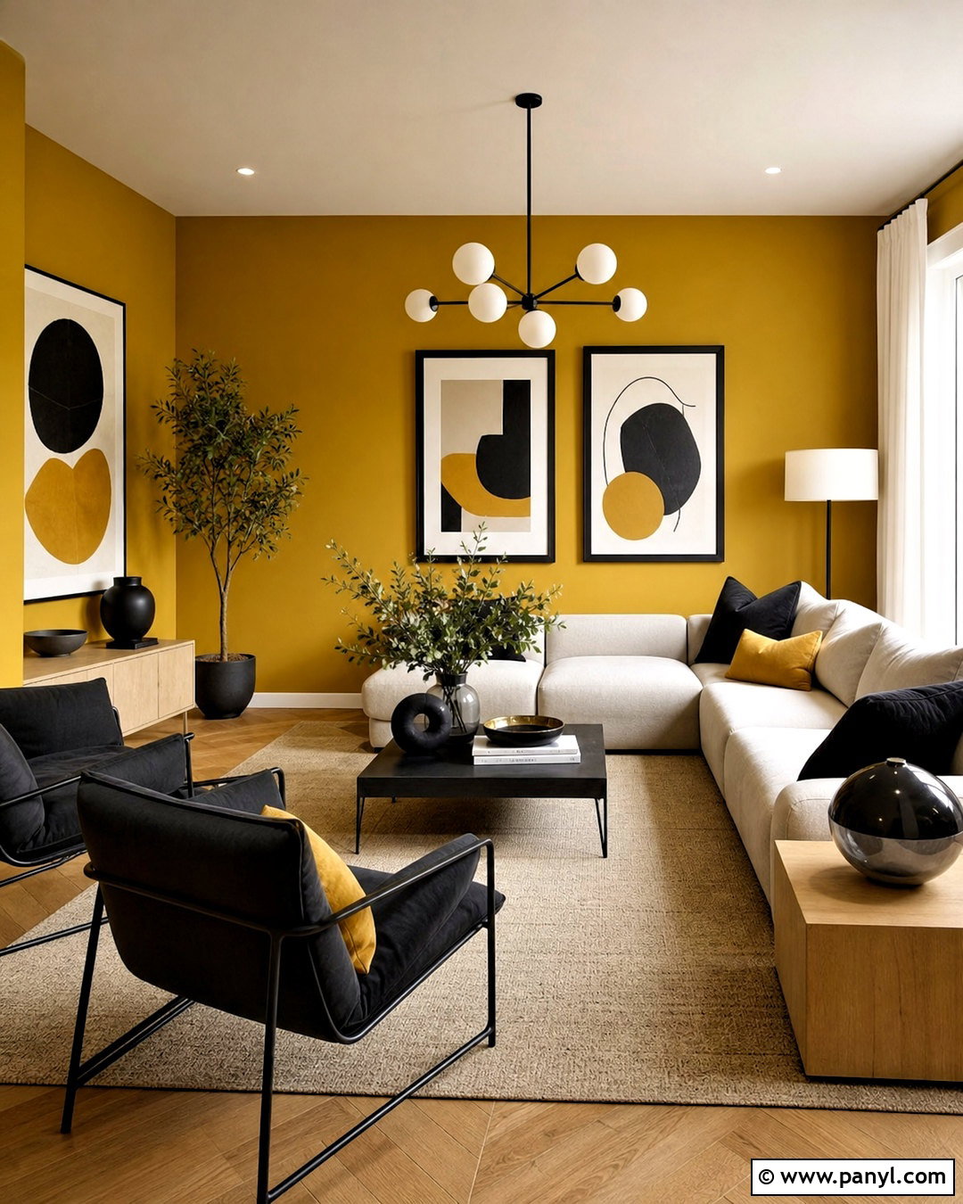Yellow And Black Living Room - 20 yellow interior design living room ideas