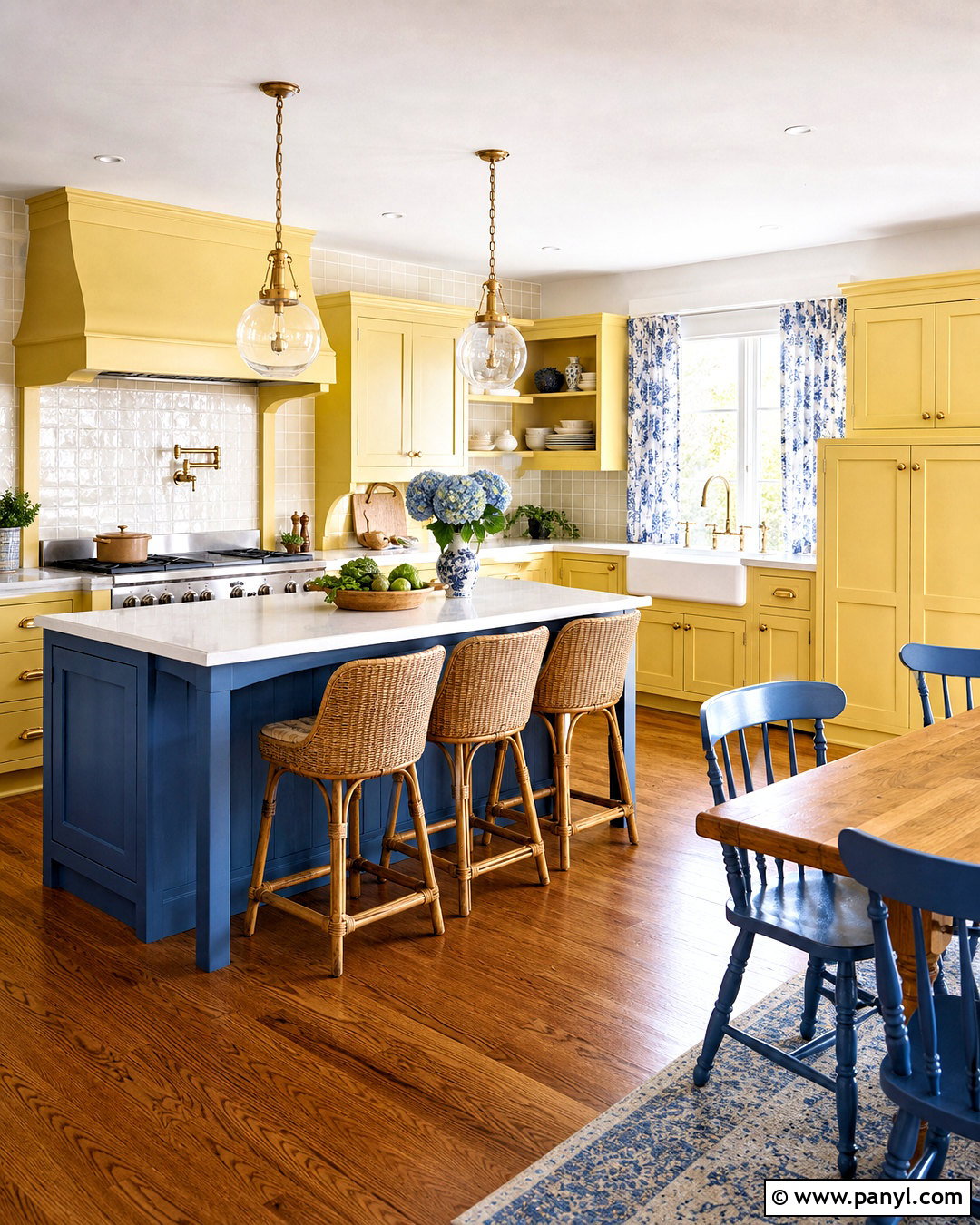 Yellow And Blue Country Kitchen - 20 yellow country kitchens