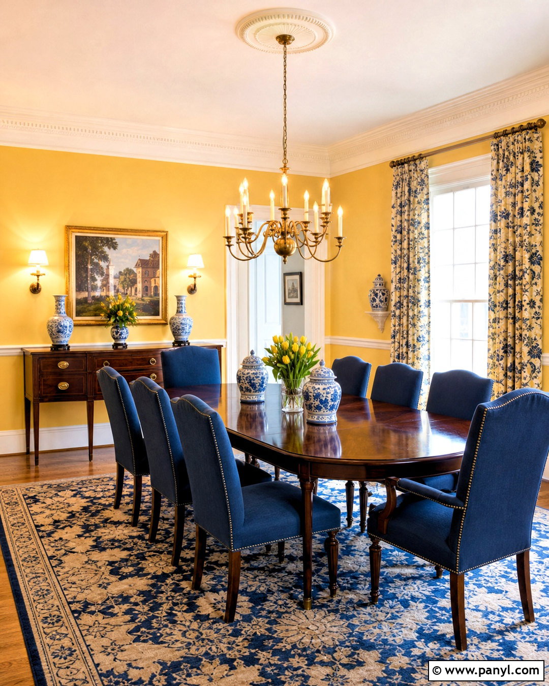 Yellow And Blue Dining Room - 20 yellow room ideas