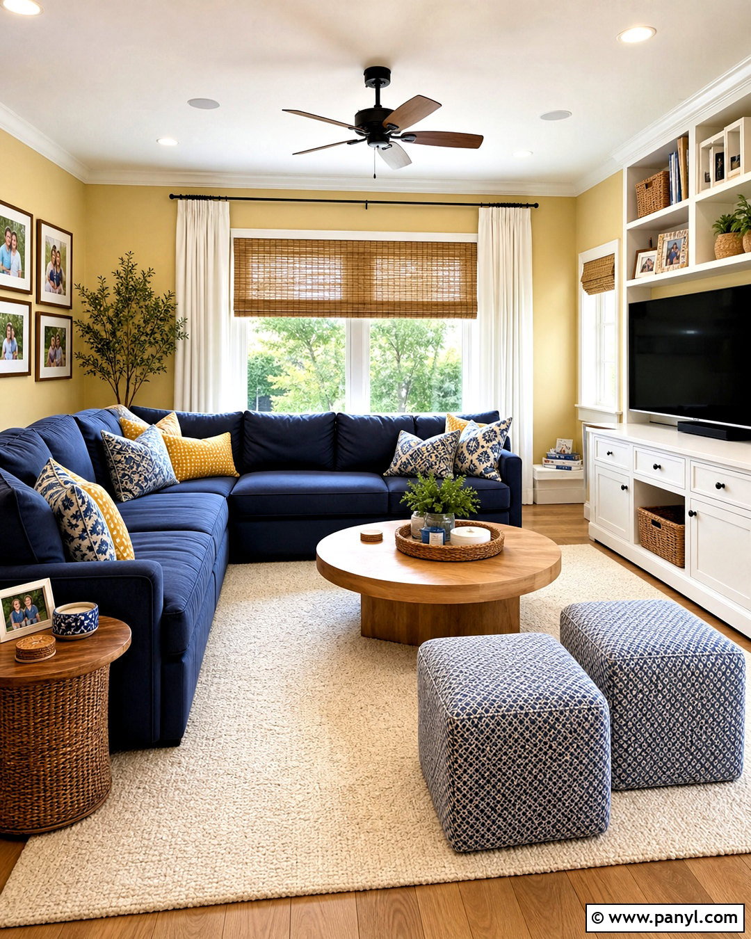 Yellow And Blue Family Room - 20 yellow painted rooms