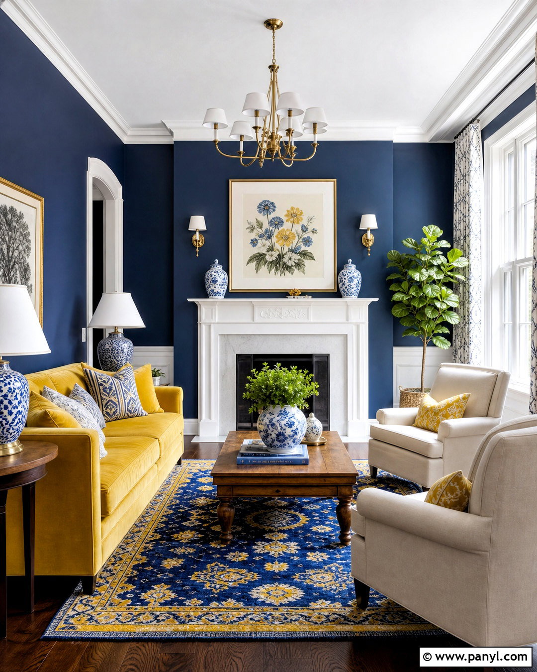 Yellow And Blue Living Room - 20 yellow interior design living room ideas