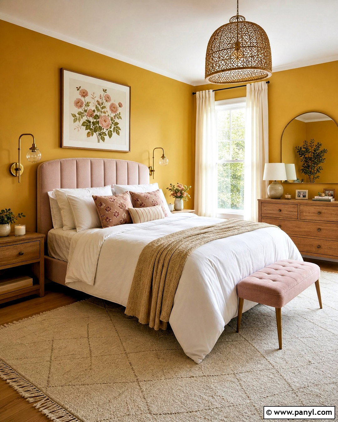 Yellow And Blush Pink Bedroom - 20 yellow walls bedroom ideas