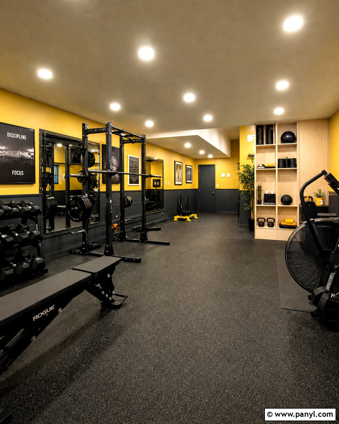 Yellow And Charcoal Gym Color Scheme - 20 gym color scheme ideas