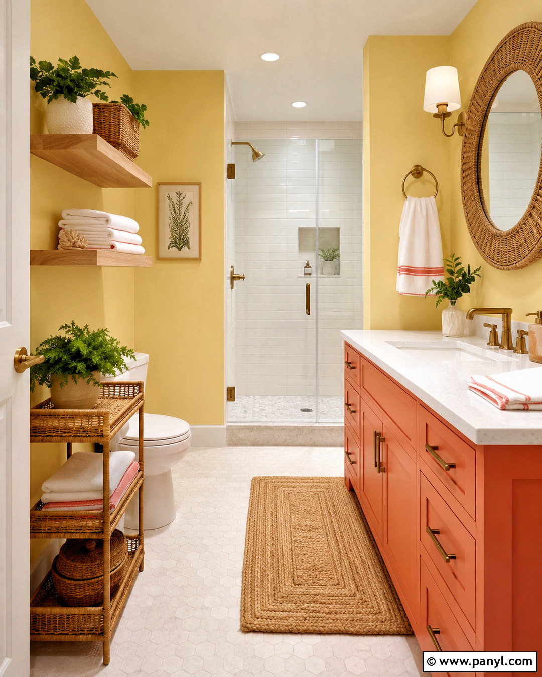 Yellow And Coral Bathroom - 20 Yellow Bathroom Colors