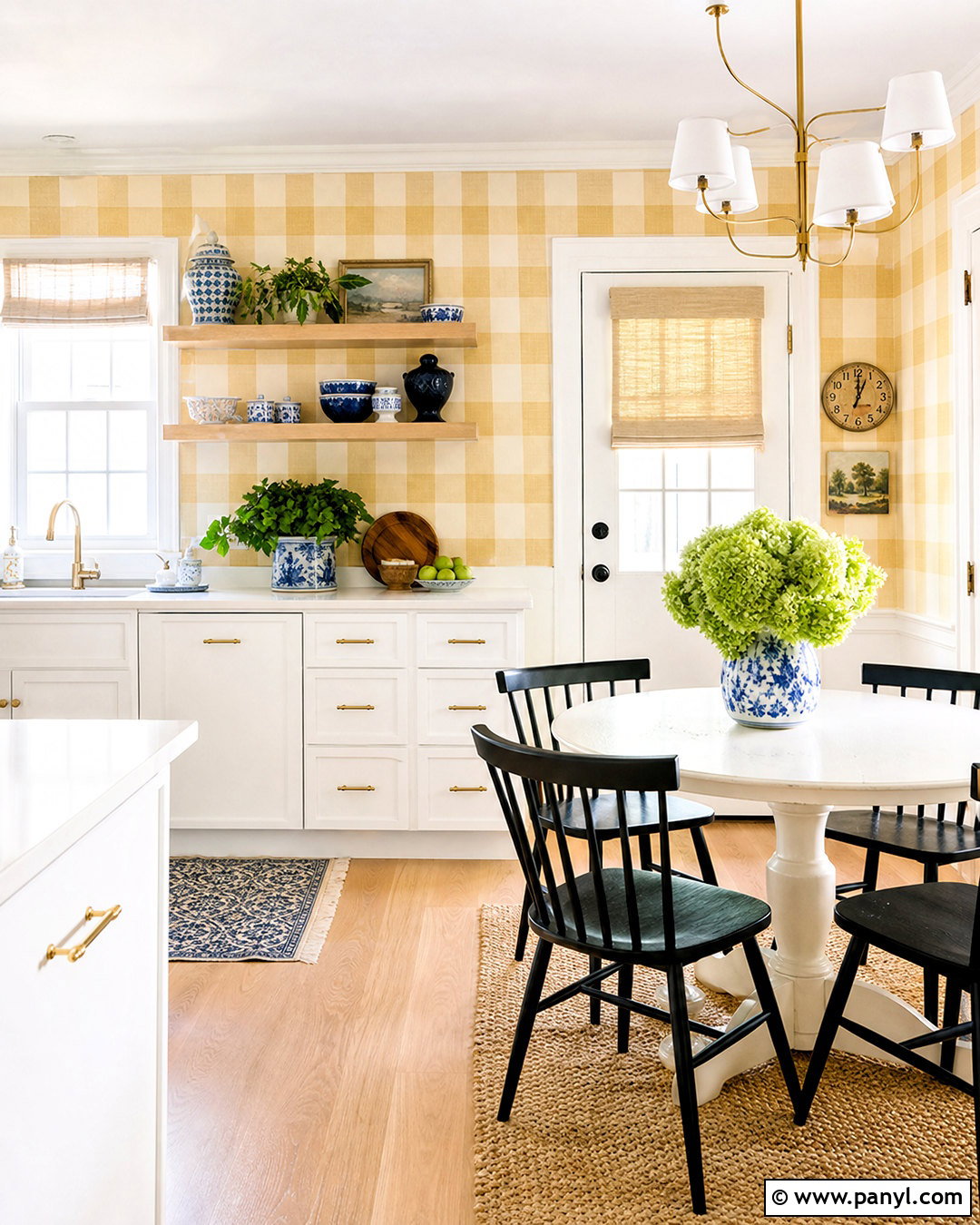 Yellow And Cream Checkered Kitchen Wall - 20 diy checkered wall ideas