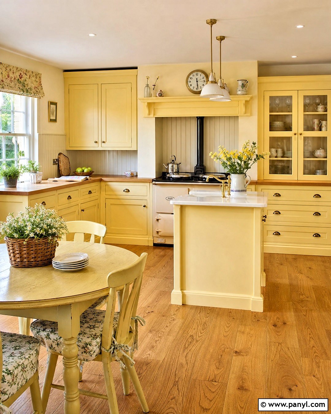 Yellow And Cream Cottage Kitchen - 20 yellow kitchen color scheme ideas