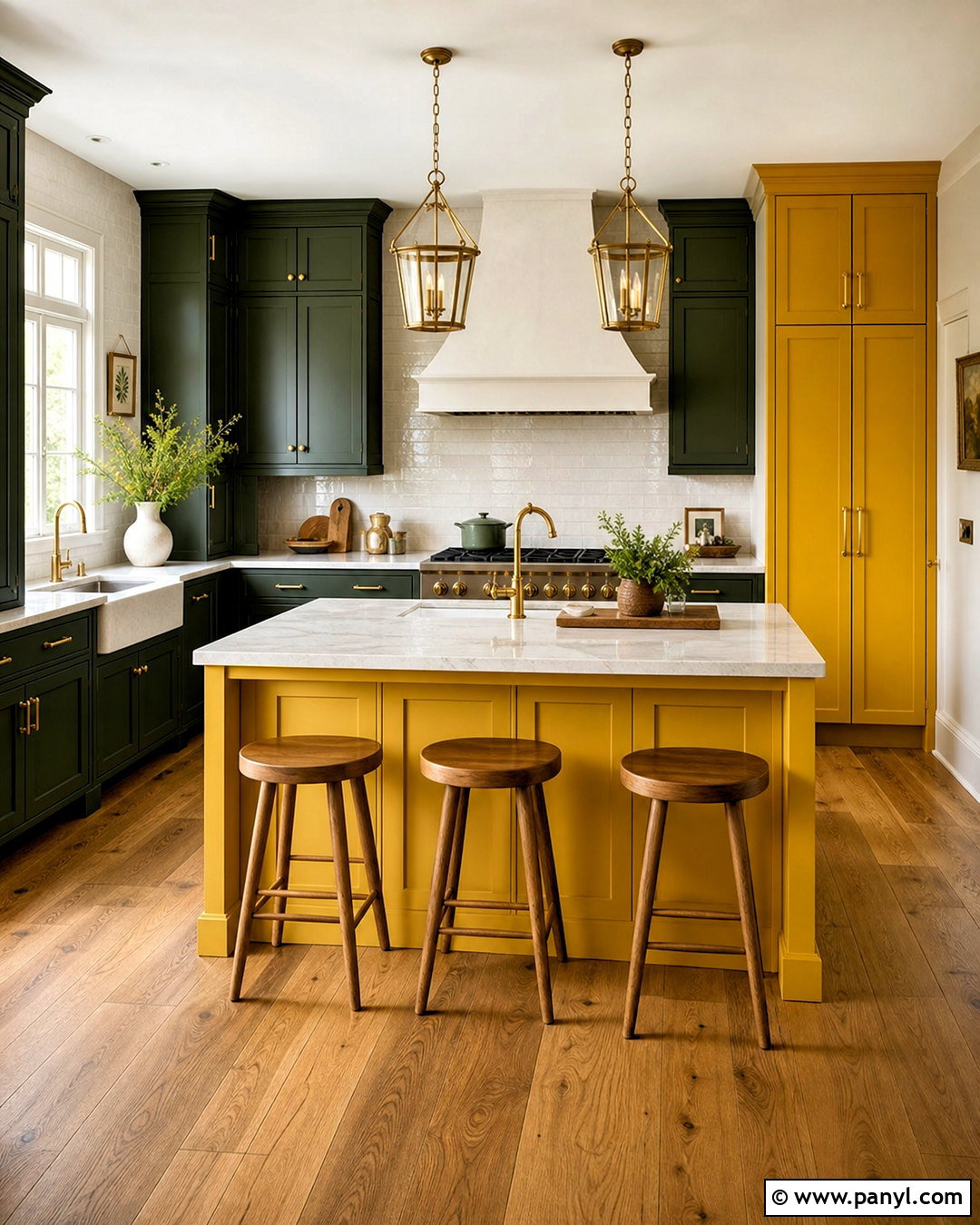 Yellow And Dark Green Kitchen - 20 yellow kitchen color scheme ideas
