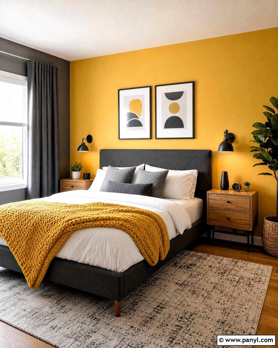Yellow And Gray Accent Wall Bedroom - 20 yellow accent wall bedroom ideas