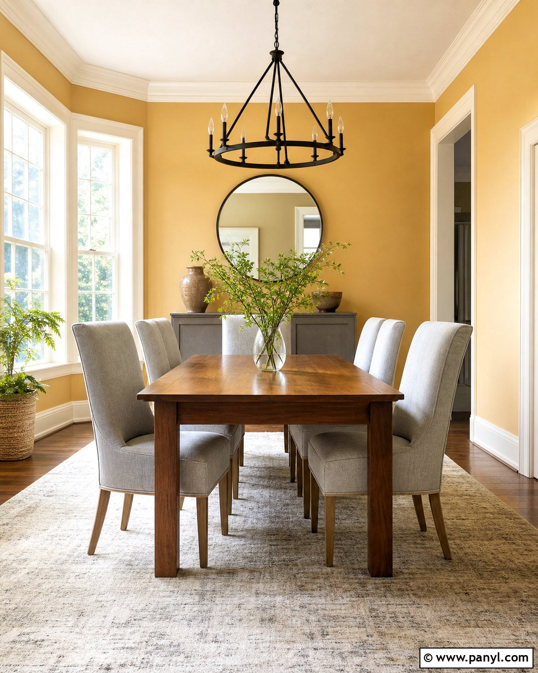 Yellow And Gray Dining Room Wall - 20 yellow wall design ideas