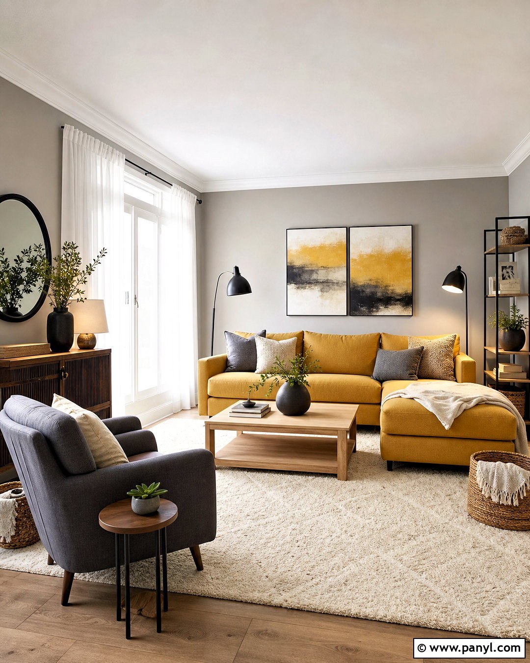 Yellow And Gray Living Room - 20 yellow room inspo ideas