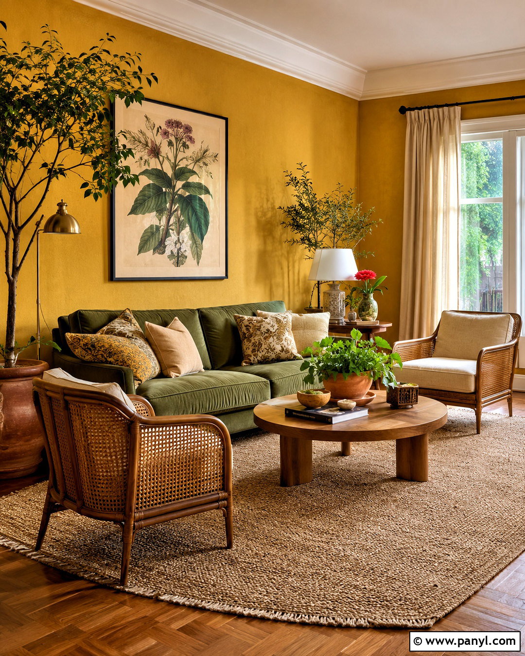 Yellow And Green Living Room Walls - 35 yellow painted walls