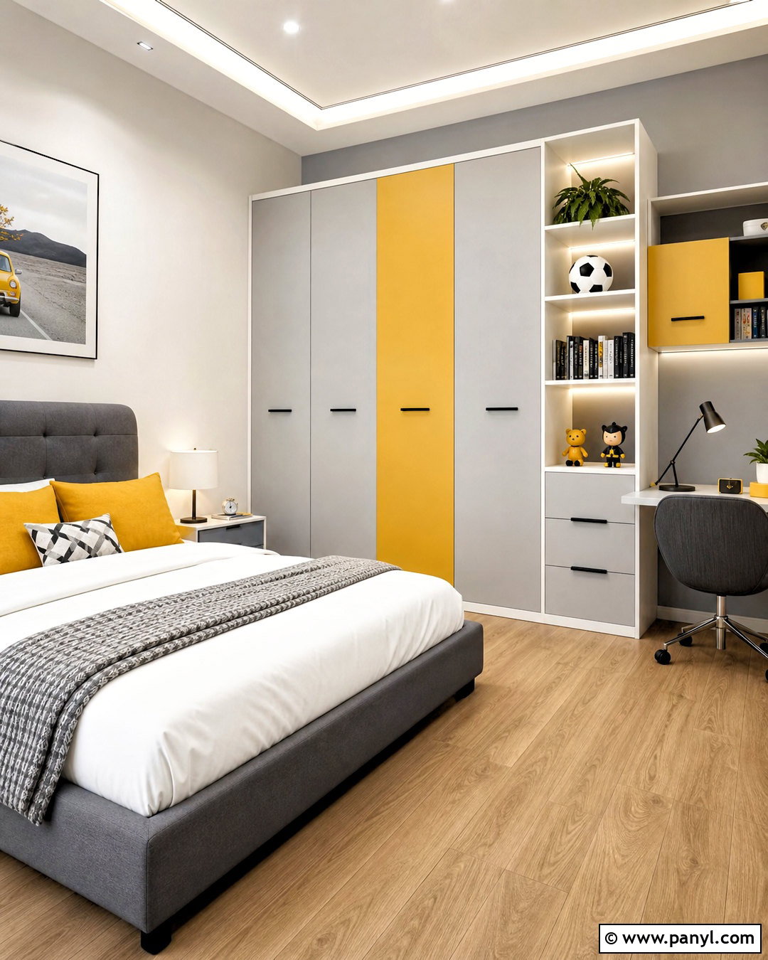Yellow And Grey Wardrobe - 20 bedroom wardrobe colour combination ideas
