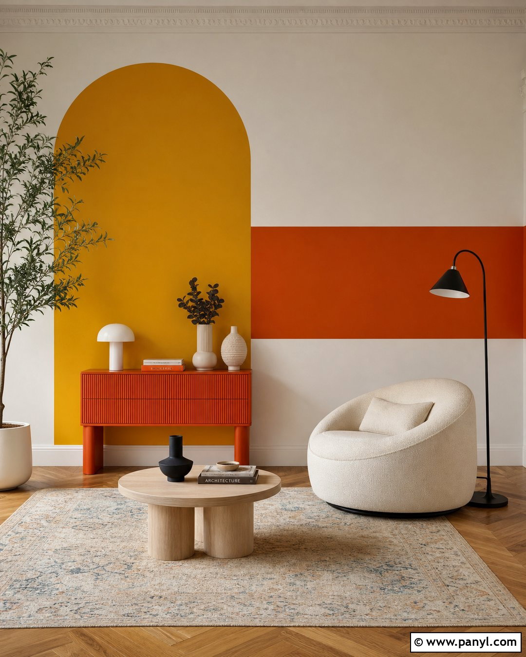 Yellow And Orange Color Block Walls - 20 Bright Yellow And Orange Walls