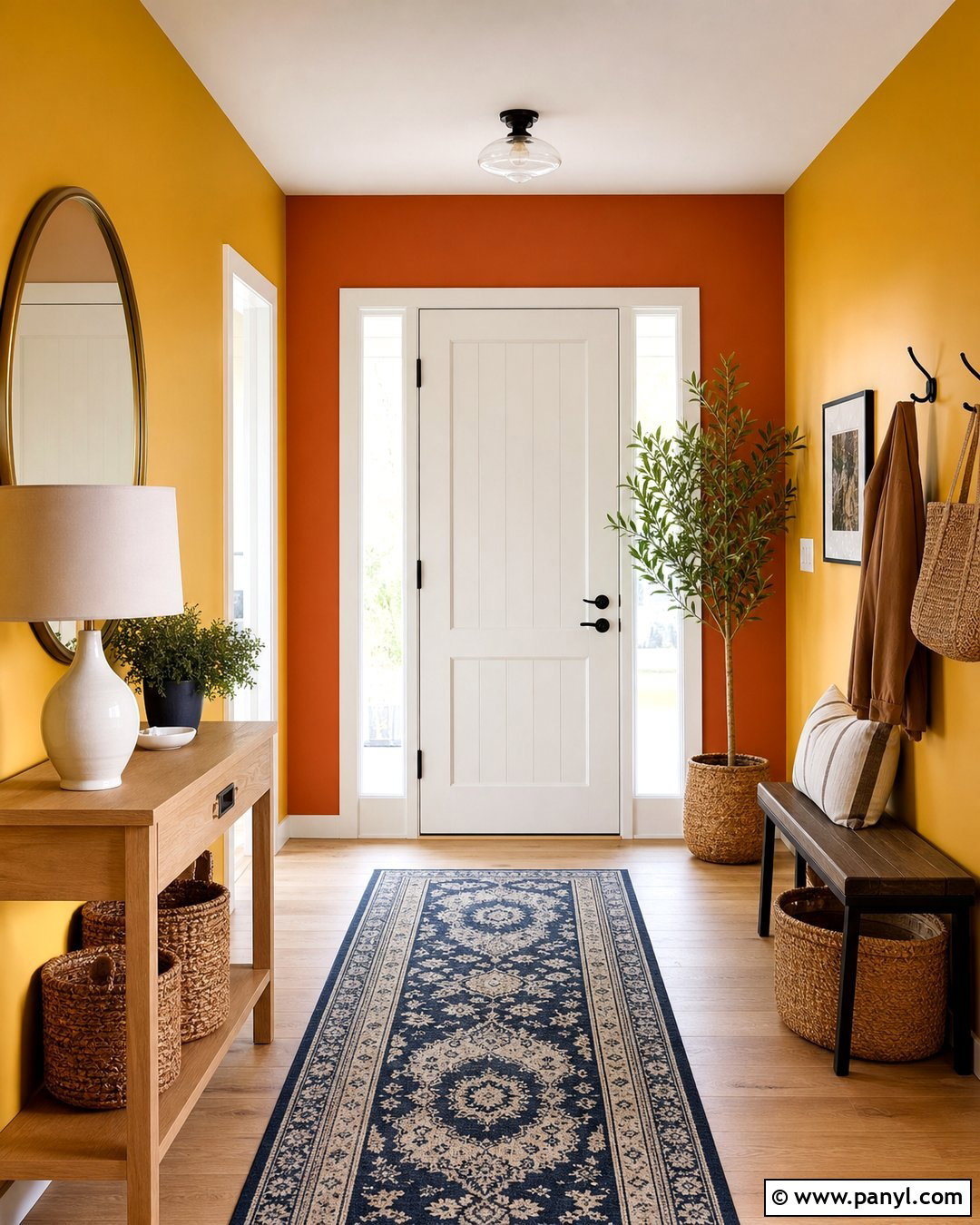 Yellow And Orange Entryway Walls - 20 Bright Yellow And Orange Walls