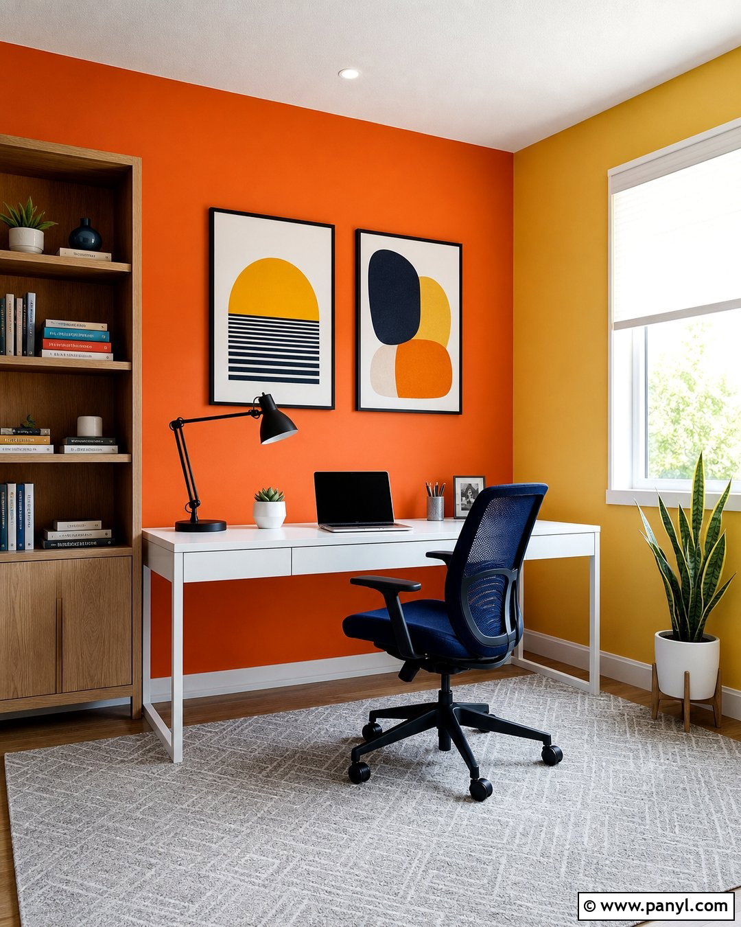 Yellow And Orange Home Office Walls - 20 Bright Yellow And Orange Walls