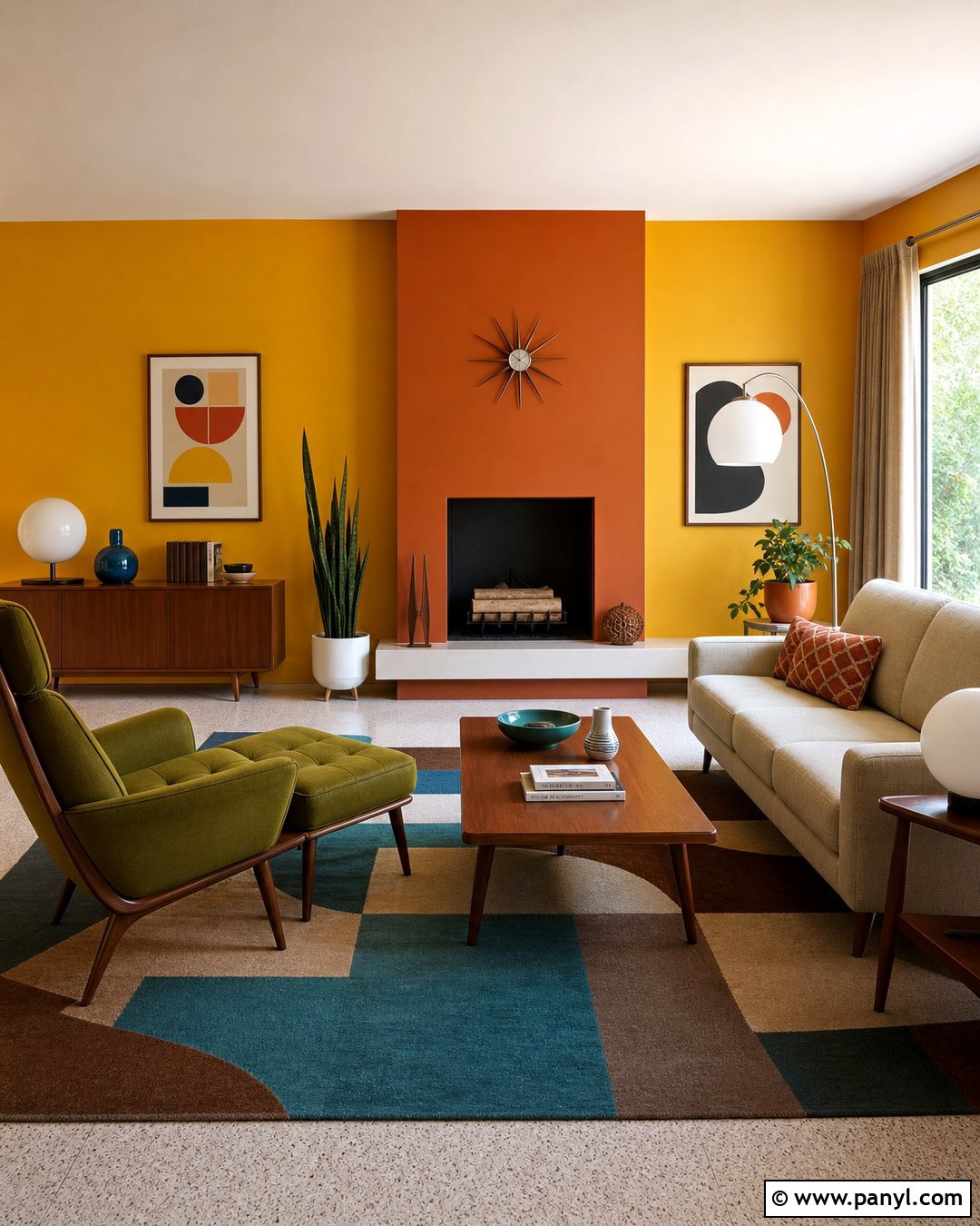 Yellow And Orange Retro Walls - 20 Bright Yellow And Orange Walls