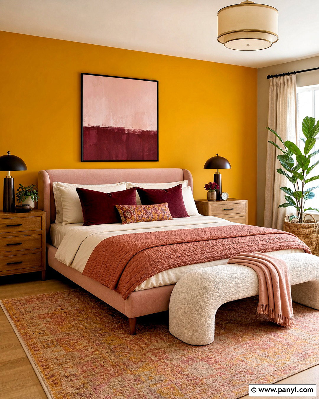 Yellow And Pink Accent Wall Bedroom - 20 yellow accent wall bedroom ideas