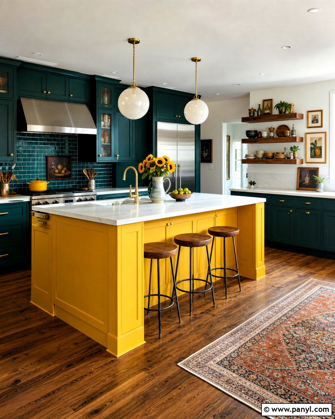 Yellow And Teal Kitchen - 20 yellow kitchen color scheme ideas
