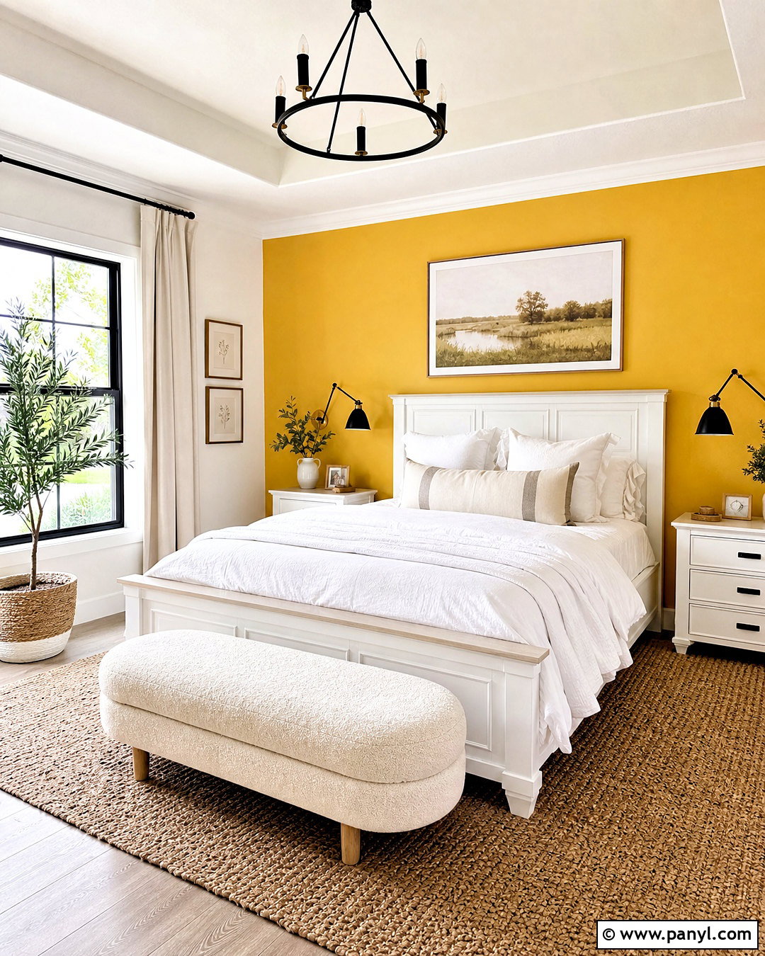 Yellow And White Accent Wall Bedroom - 20 yellow accent wall bedroom ideas