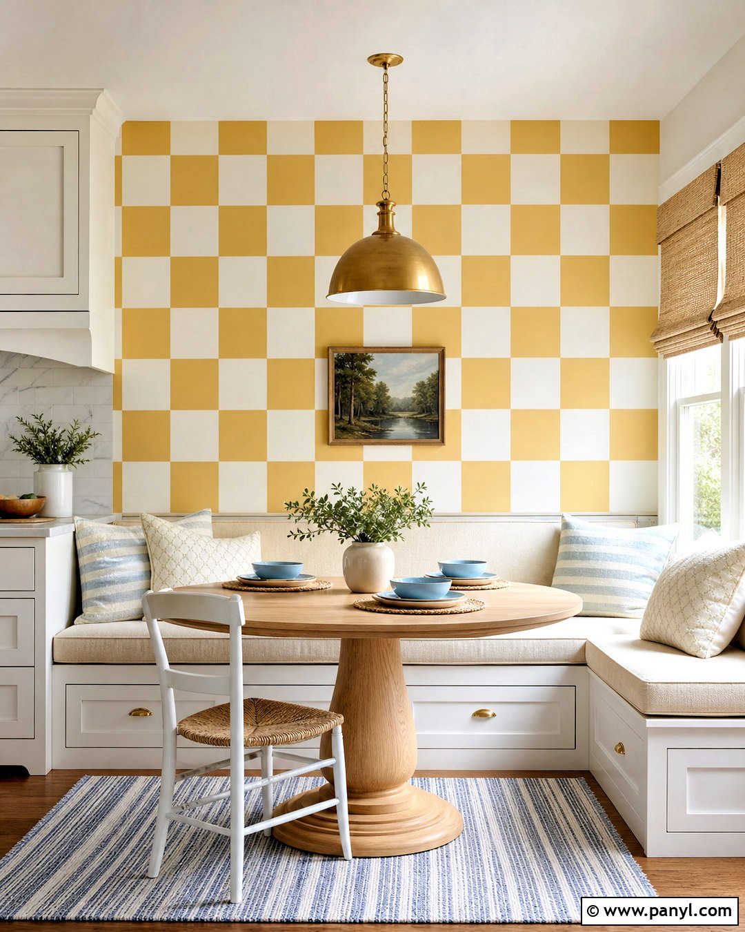 Yellow And White Checkered Accent Wall - 20 checkered accent wall ideas