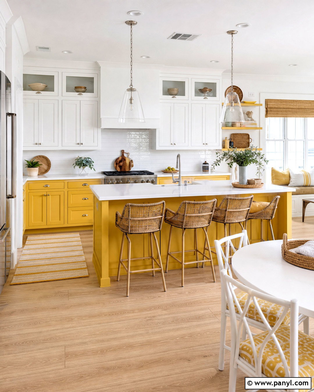 Yellow And White Coastal Kitchen - 20 yellow kitchen color scheme ideas