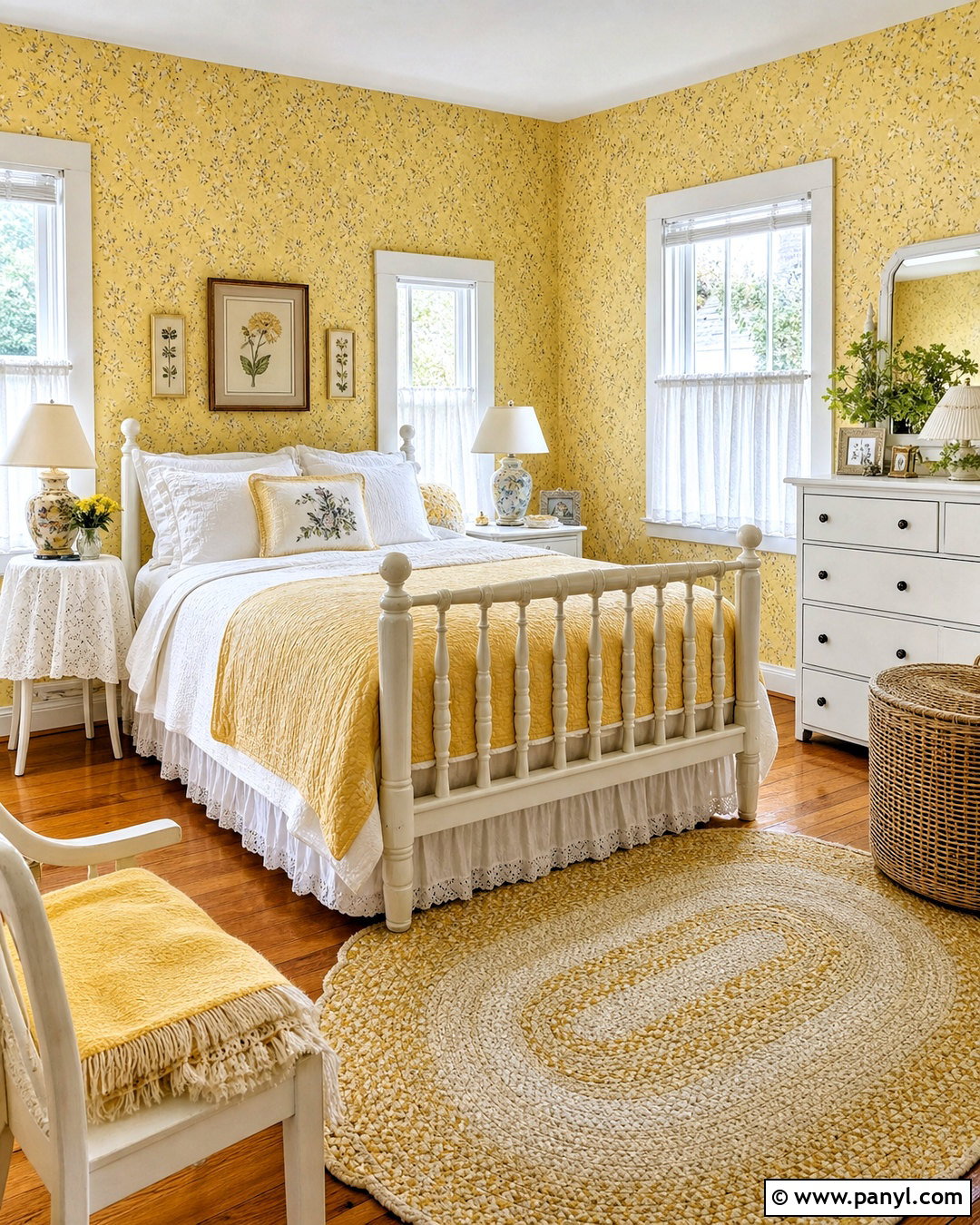 Yellow And White Cottage Bedroom - 20 yellow room aesthetic ideas