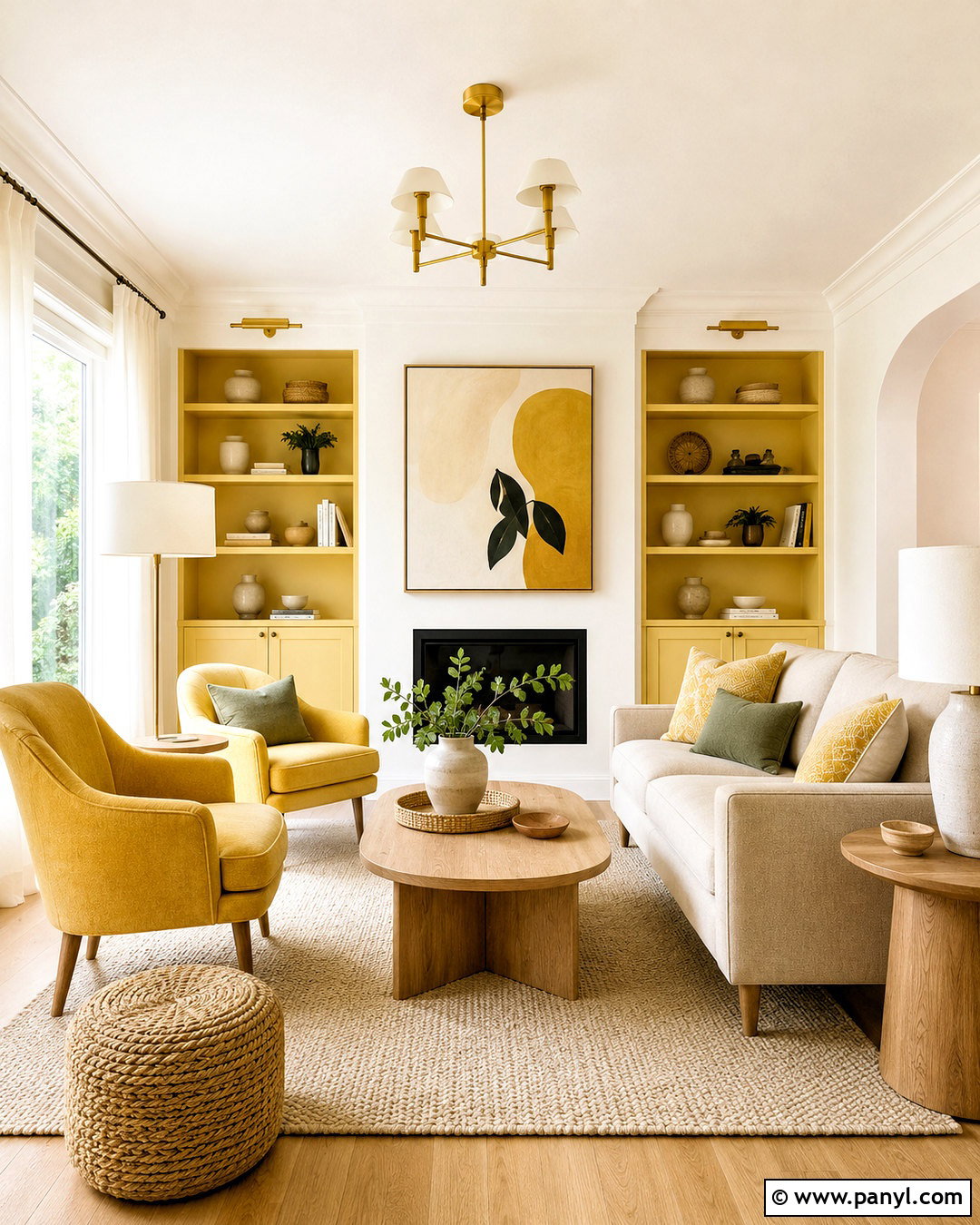 Yellow And White Drawing Room - 20 drawing room colour combinations
