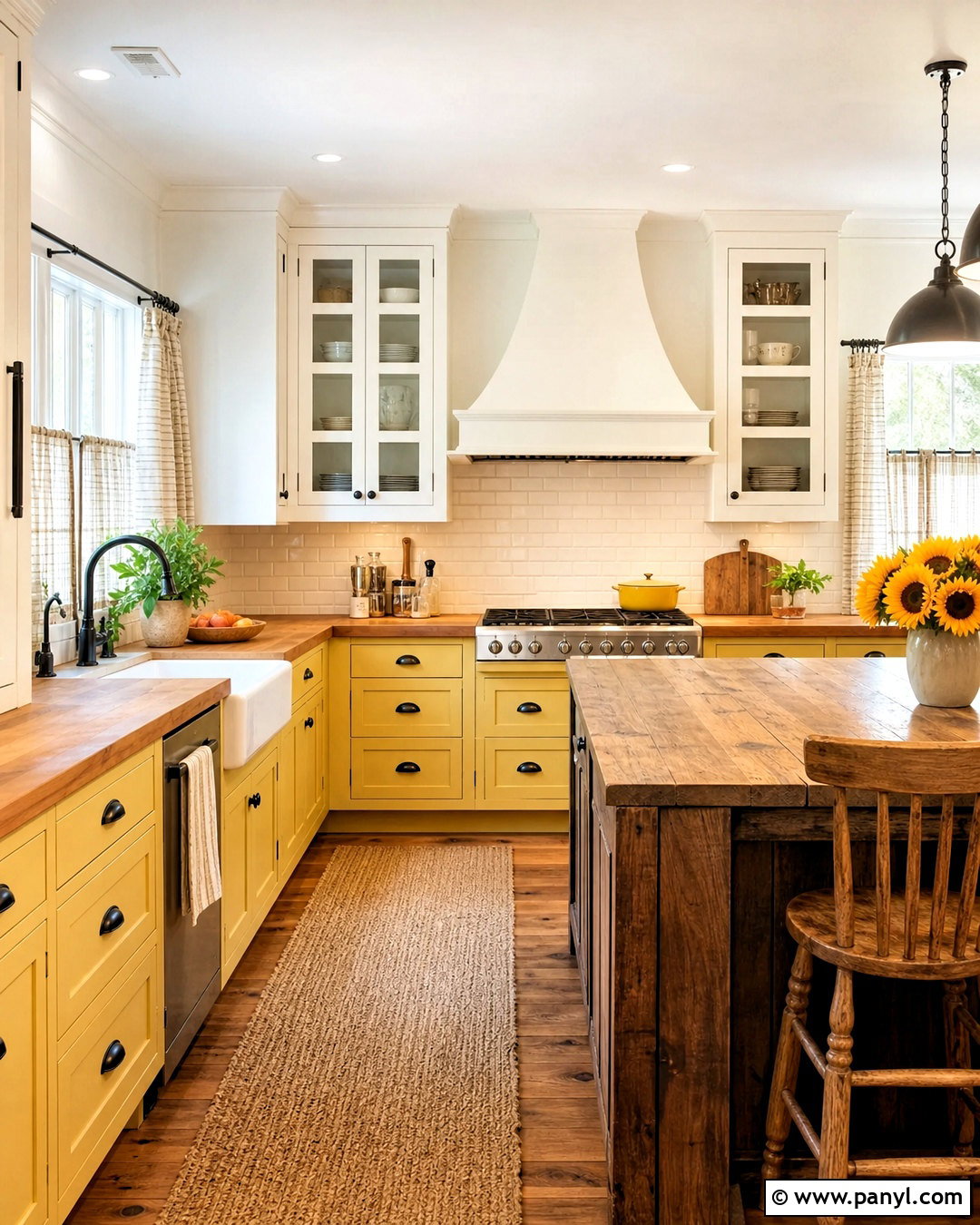 Yellow And White Farmhouse Kitchen - 20 yellow kitchen decor ideas