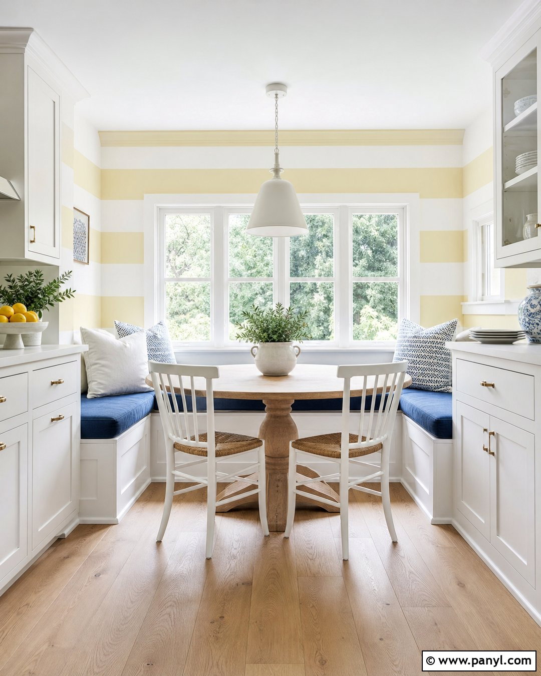 Yellow And White Kitchen Wall Stripes - 30 Horizontal Stripes On Wall Ideas